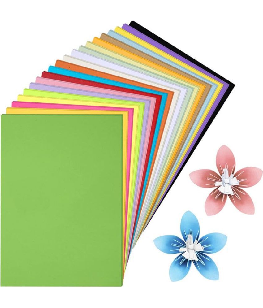     			ECLET 40 pcs Color A4 Medium Size Sheets (10 Sheets Each Color) Art and Craft Paper Double Sided Colored set 107
