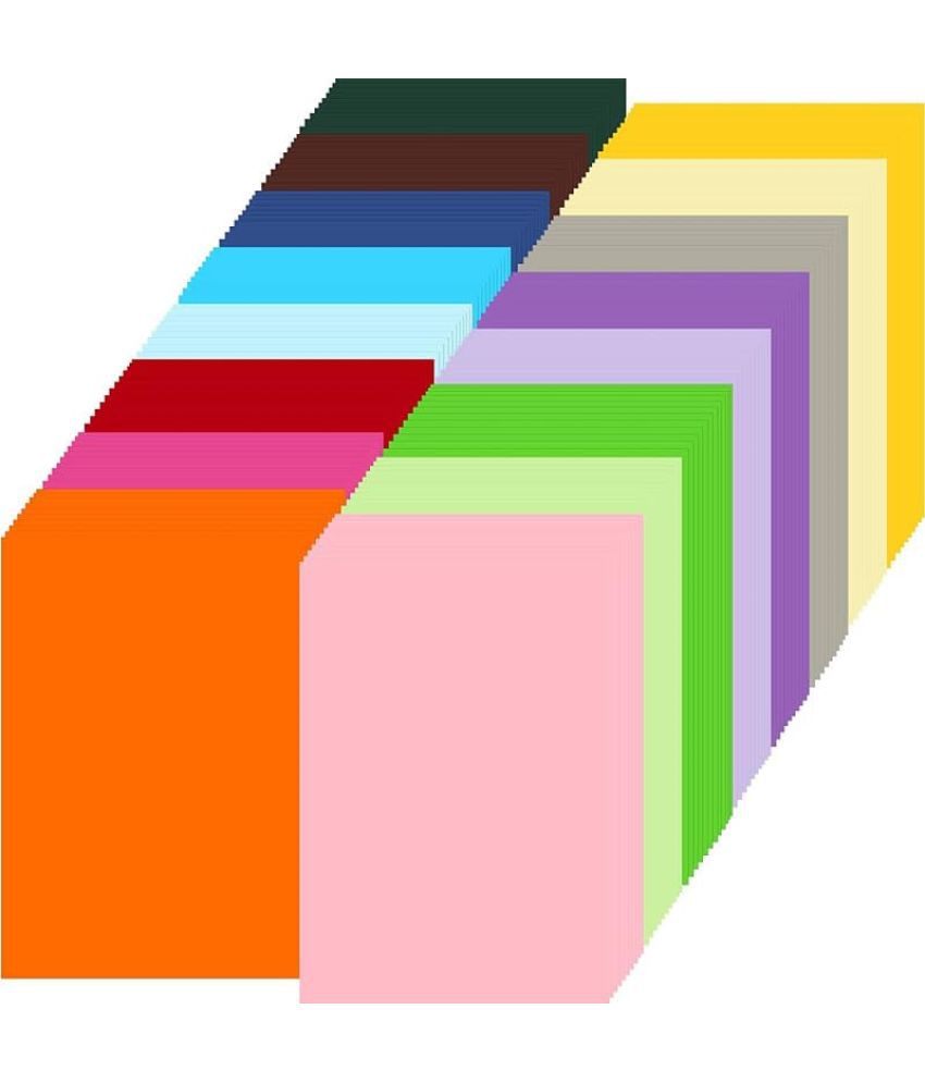     			ECLET 40 pcs Color A4 Medium Size Sheets (10 Sheets Each Color) Art and Craft Paper Double Sided Colored set 41