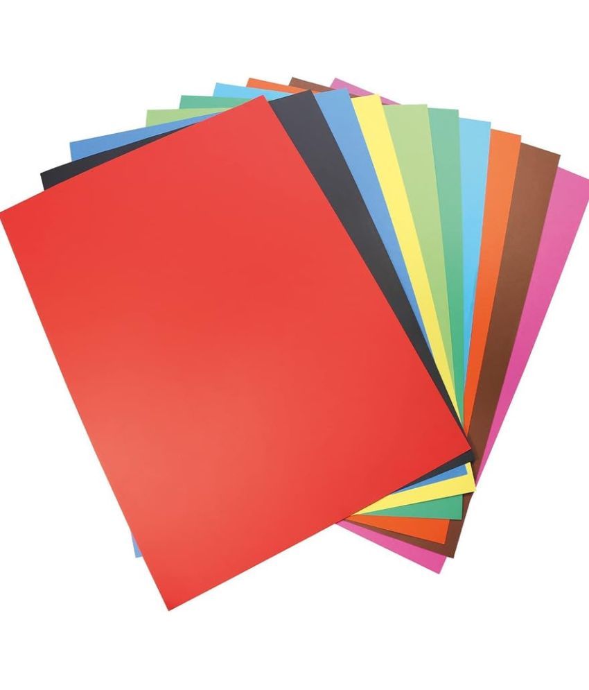     			ECLET 40 pcs Color A4 Medium Size Sheets (10 Sheets Each Color) Art and Craft Paper Double Sided Colored set 77