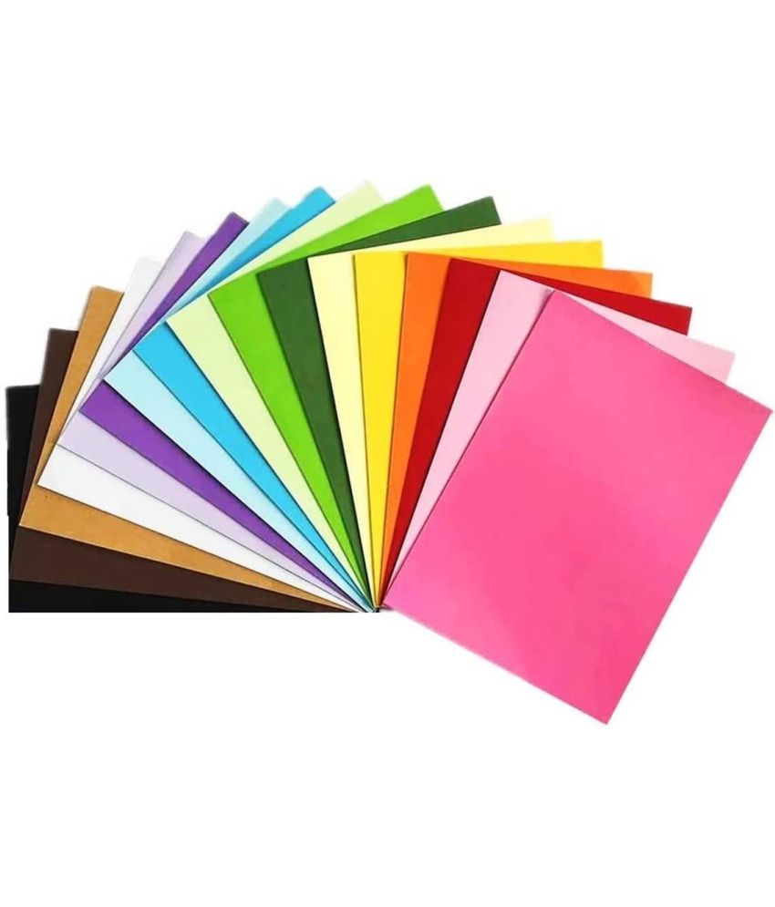     			ECLET 40 pcs Color A4 Medium Size Sheets (10 Sheets Each Color) Art and Craft Paper Double Sided Colored set 283