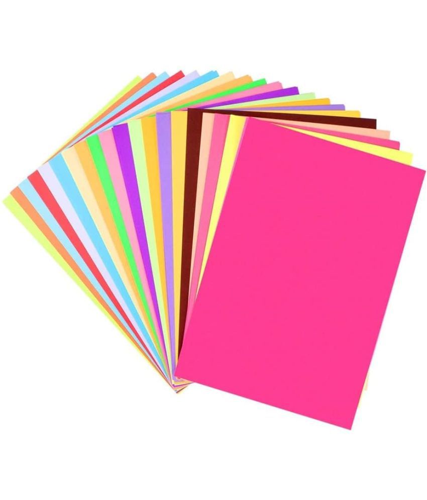     			ECLET 40 pcs Color A4 Medium Size Sheets (10 Sheets Each Color) Art and Craft Paper Double Sided Colored set 194