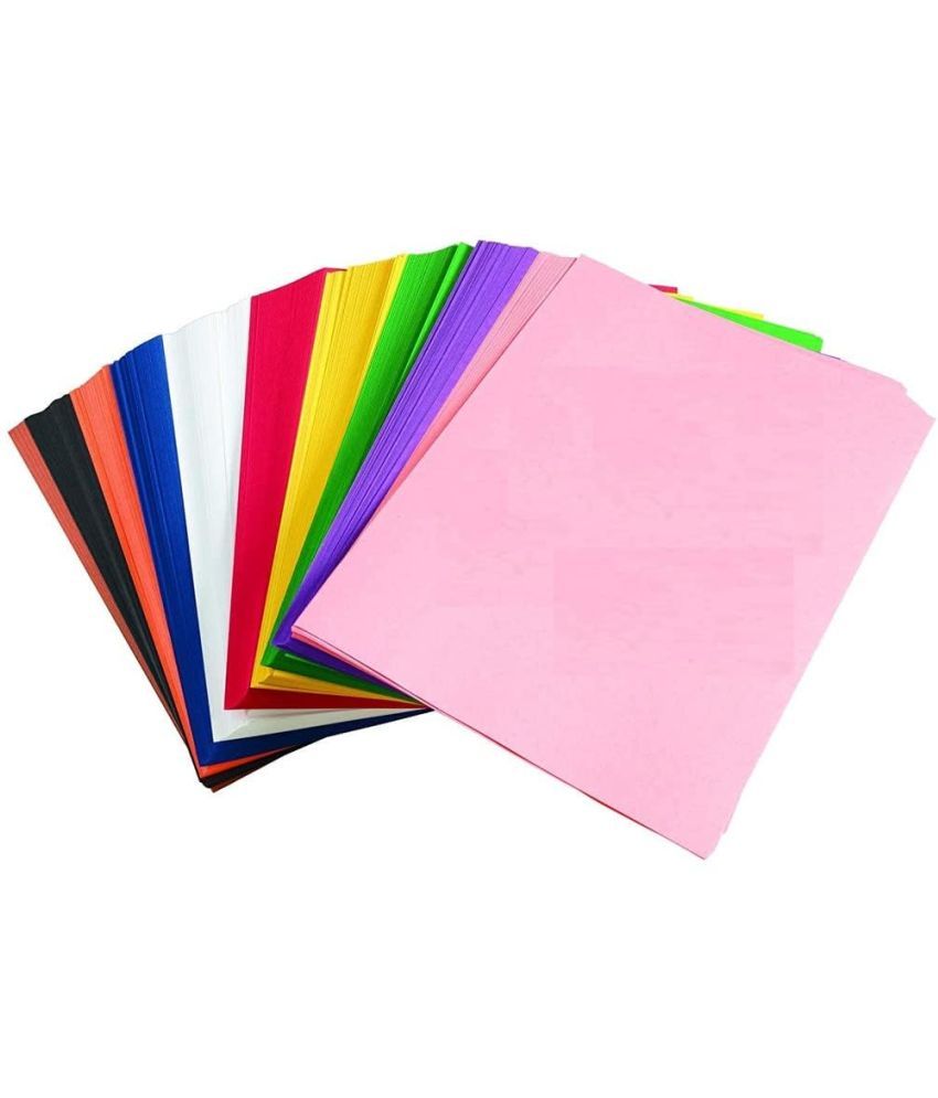     			ECLET 40 pcs Color A4 Medium Size Sheets (10 Sheets Each Color) Art and Craft Paper Double Sided Colored set 255