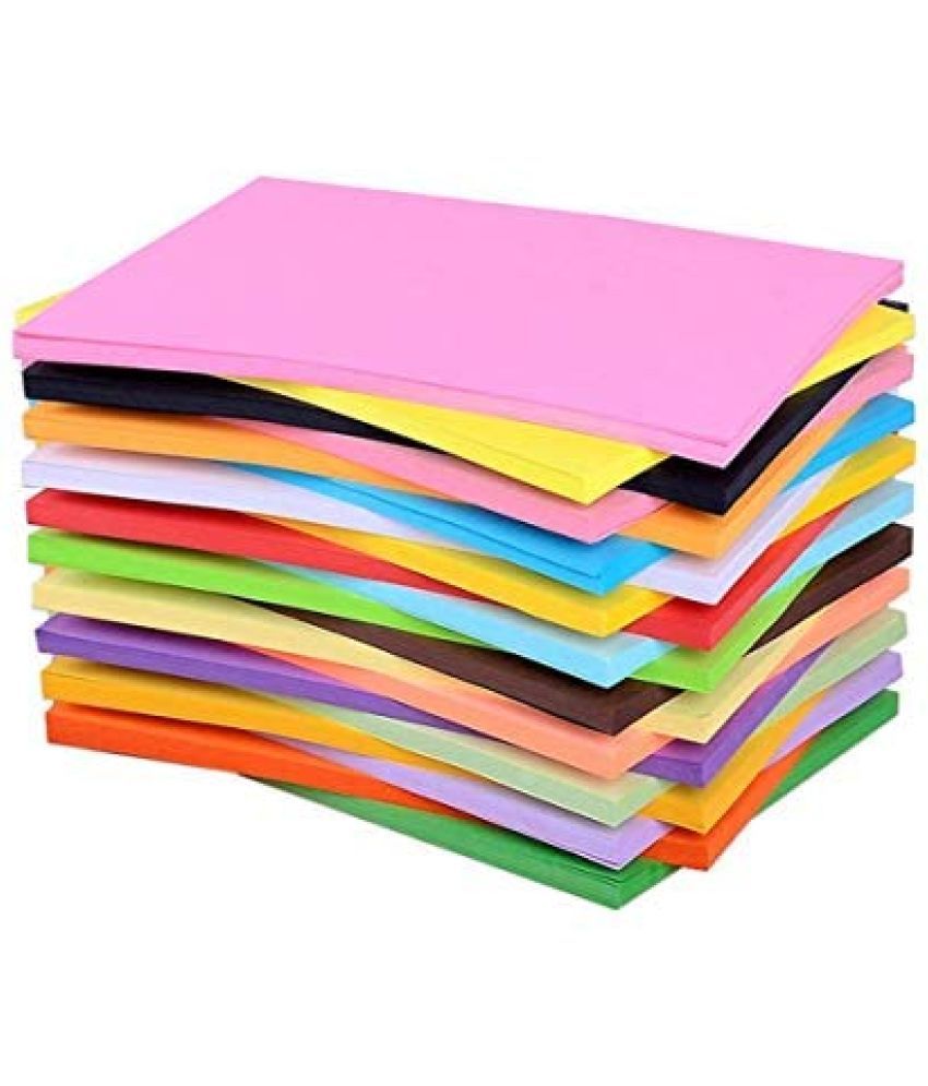     			ECLET 40 pcs Color A4 Medium Size Sheets (10 colour X 4 Sheet) Art and Craft Paper Double Sided Colored Origami Folding DIY Craft Smooth Finish Home, School, Office Stationery (10 Sheets each color)