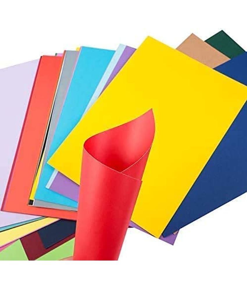     			ECLET 40 pcs Color A4 Medium Size Sheets (10 Sheets Each Color) Art and Craft Paper Double Sided Colored set 293