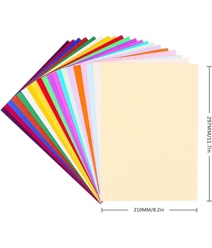     			ECLET 40 pcs Color A4 Medium Size Sheets (10 Sheets Each Color) Art and Craft Paper Double Sided Colored set 22