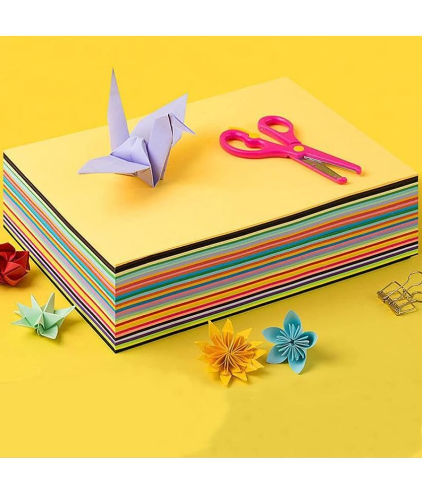     			ECLET 40 pcs Color A4 Medium Size Sheets (10 Sheets Each Color) Art and Craft Paper Double Sided Colored set 116