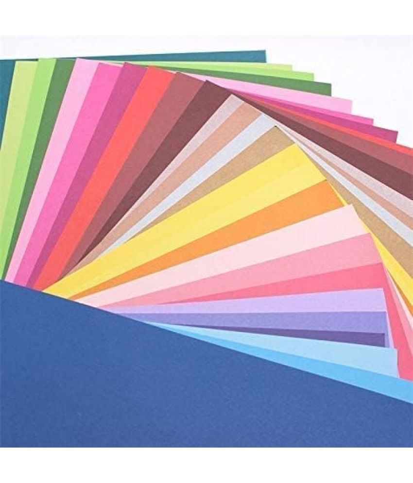     			ECLET 40 pcs Color A4 Medium Size Sheets (10 Sheets Each Color) Art and Craft Paper Double Sided Colored set 250