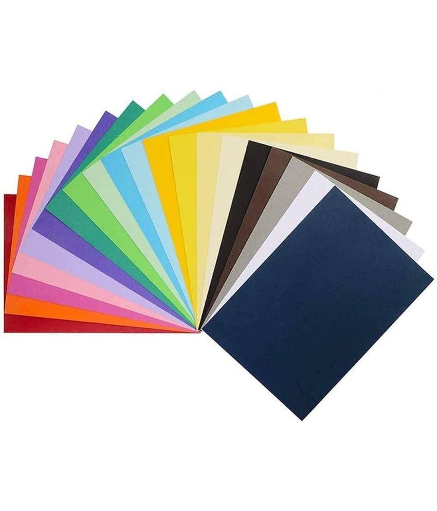     			ECLET 40 pcs Color A4 Medium Size Sheets (10 Sheets Each Color) Art and Craft Paper Double Sided Colored set 290