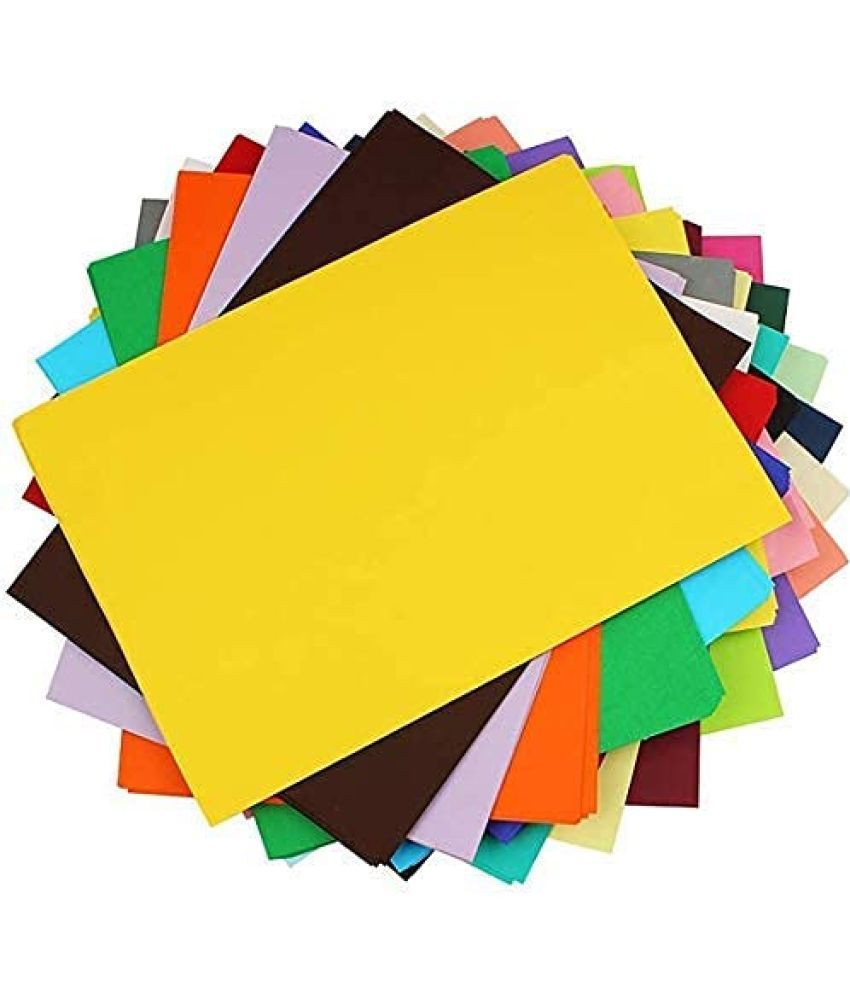     			ECLET 40 pcs Color A4 Medium Size Sheets (10 Sheets Each Color) Art and Craft Paper Double Sided Colored set 233