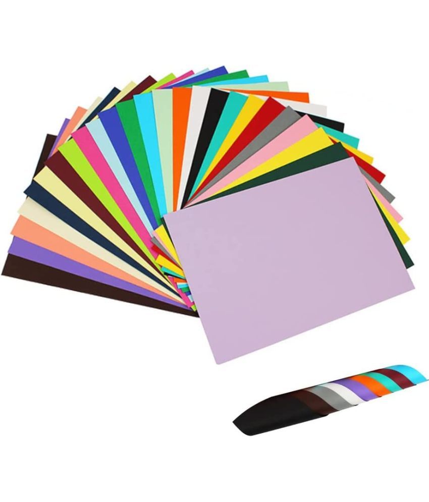     			ECLET 40 pcs Color A4 Medium Size Sheets (10 Sheets Each Color) Art and Craft Paper Double Sided Colored set 59