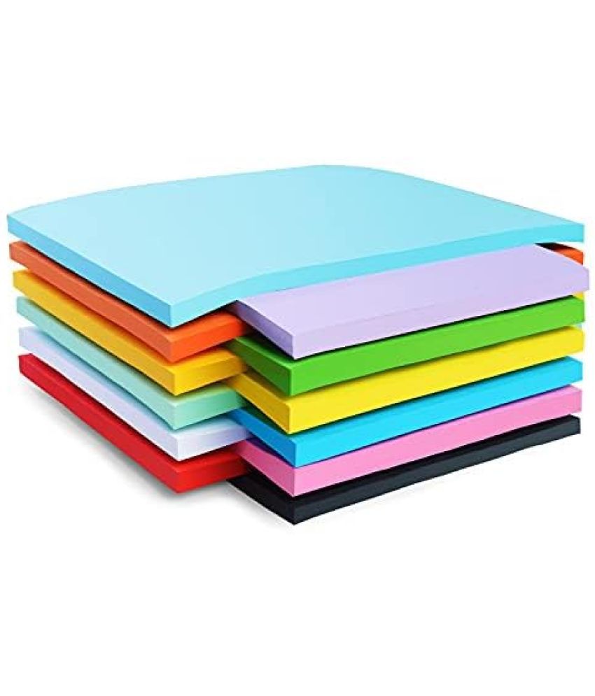     			ECLET 40 pcs Color A4 Medium Size Sheets (10 Sheets Each Color) Art and Craft Paper Double Sided Colored set 137