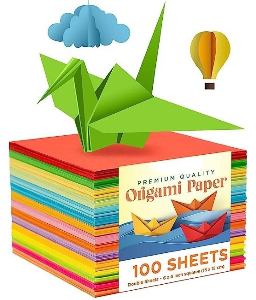     			ECLET Neon Origami Paper 15 cm X 15 cm Pack of 100 Sheets (10 sheet x 10 color) Fluorescent Color Both Side Coloured For Origami, Scrapbooking, Project Work.193