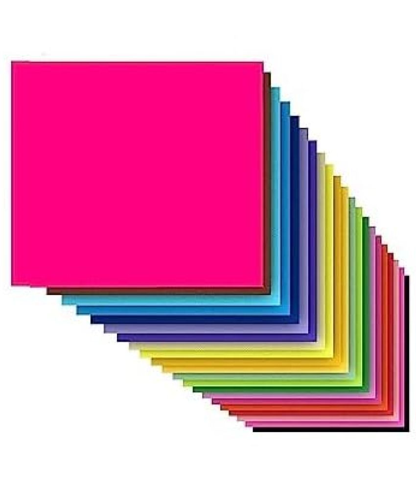     			ECLET Neon Origami Paper 15 cm X 15 cm Pack of 100 Sheets (10 sheet x 10 color) Fluorescent Color Both Side Coloured For Origami, Scrapbooking, Project Work.15
