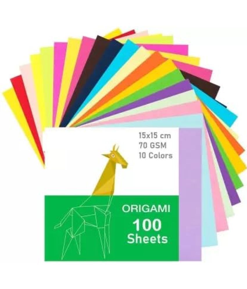     			ECLET Neon Origami Paper 15 cm X 15 cm Pack of 100 Sheets (10 sheet x 10 color) Fluorescent Color Both Side Coloured For Origami, Scrapbooking, Project Work.178