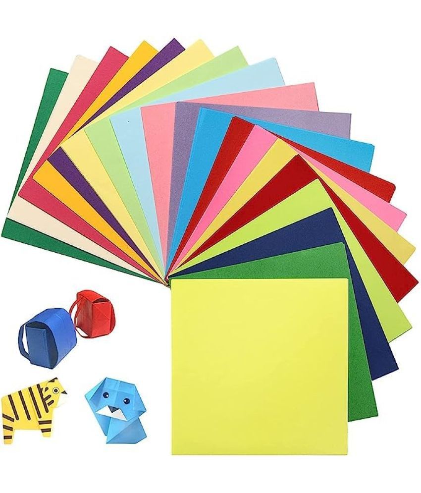     			ECLET Neon Origami Paper 15 cm X 15 cm Pack of 100 Sheets (10 sheet x 10 color) Fluorescent Color Both Side Coloured For Origami, Scrapbooking, Project Work.14