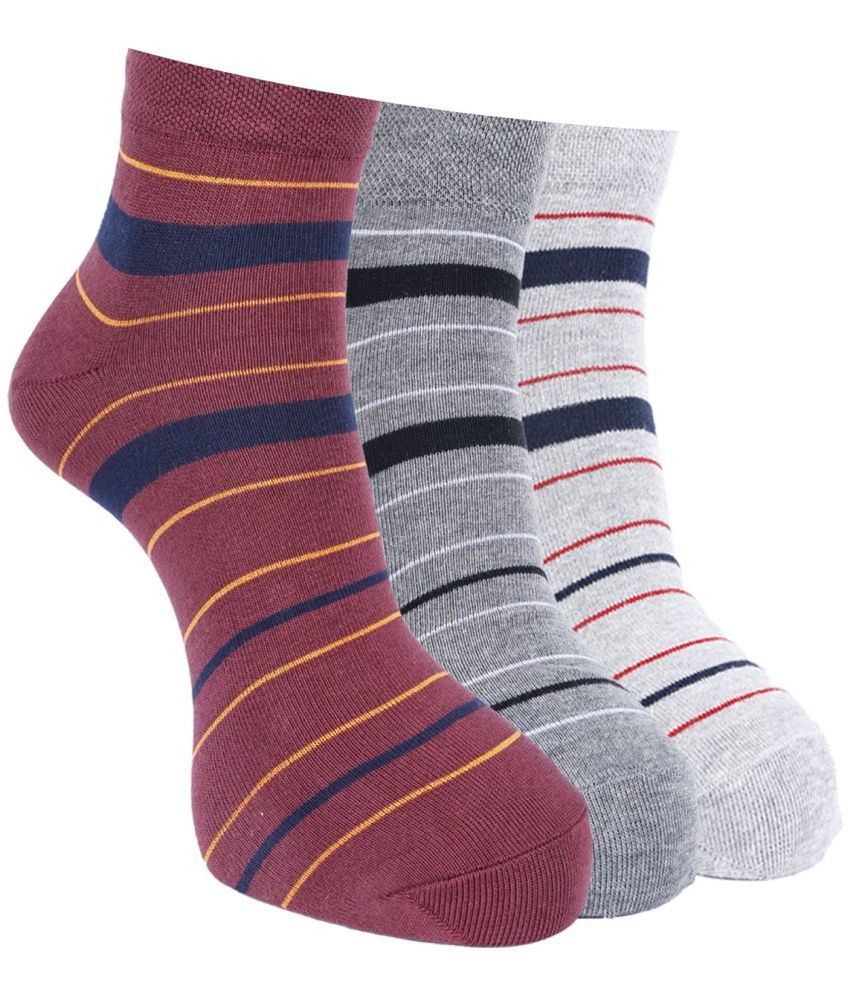     			Force NXT Cotton Blend Men's Striped Multicolor Ankle Length Socks ( Pack of 3 )