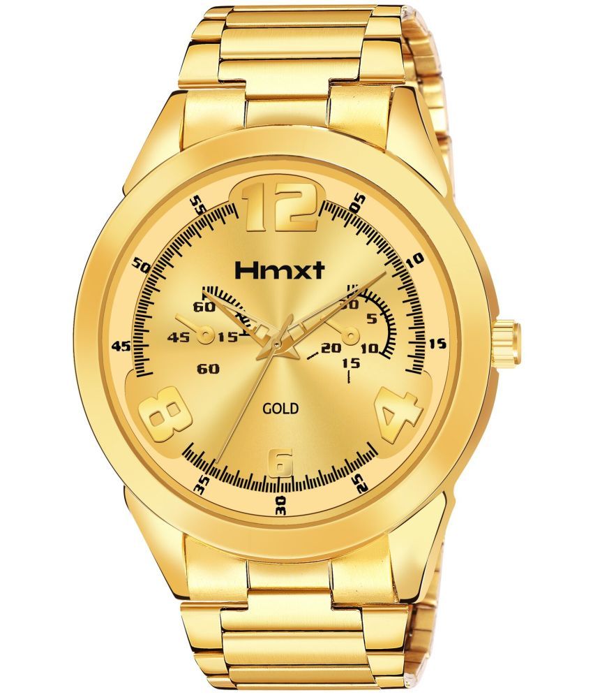     			HMXT Gold Stainless Steel Analog Men's Watch