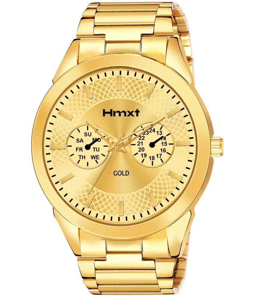     			HMXT Gold Stainless Steel Analog Men's Watch