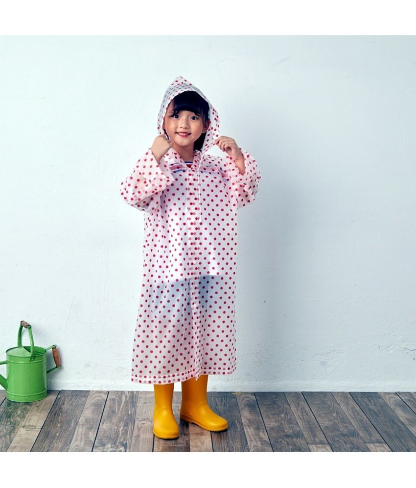     			Infispace Kid's Rainy Days in Style and Comfort with Red Colour Polka Dot Printed Raincoat(Pack of 1)