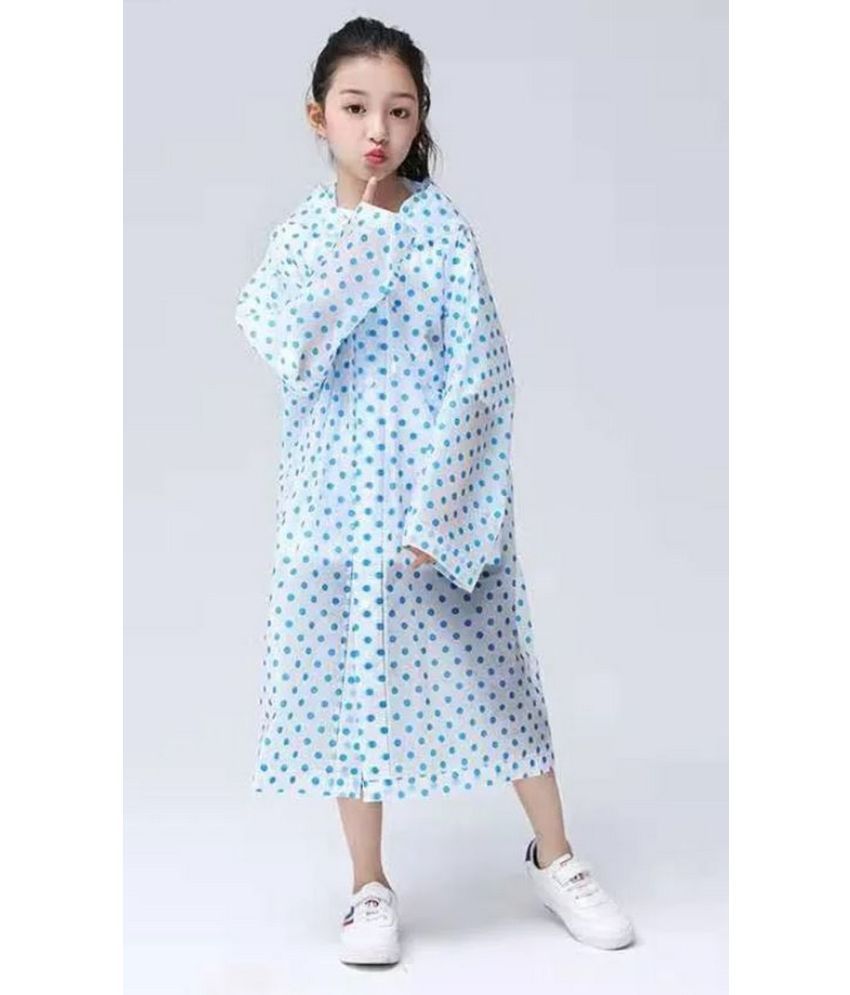     			Infispace Kid's Rainy Days in Style and Comfort with Blue Colour Polka Dot Printed Raincoat(Pack of 1)