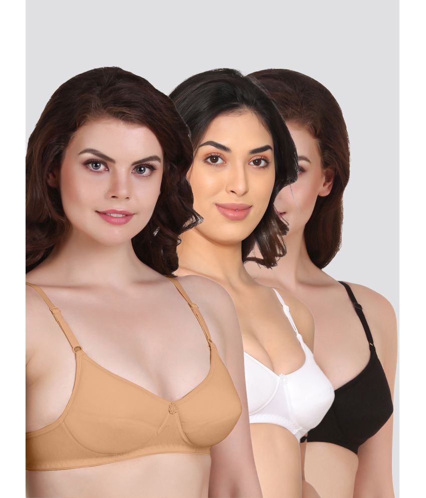     			Kalyani Multicolor Cotton Blend Heavily Padded Women's Everyday Bra ( Pack of 3 )