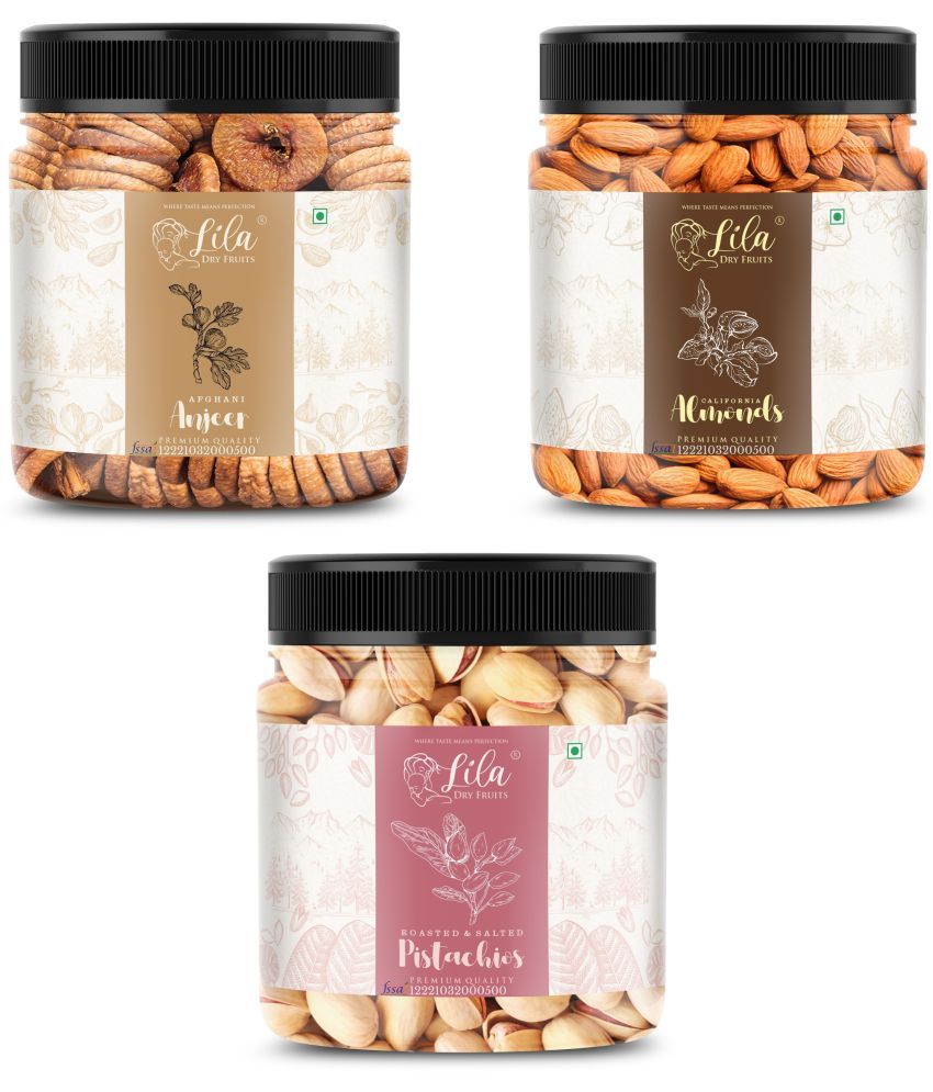     			Lila Dry Fruits Figs (250gm),Almond(250gm) & Pistachios(250 gm) Combo | Kaju Badam Pista Combo