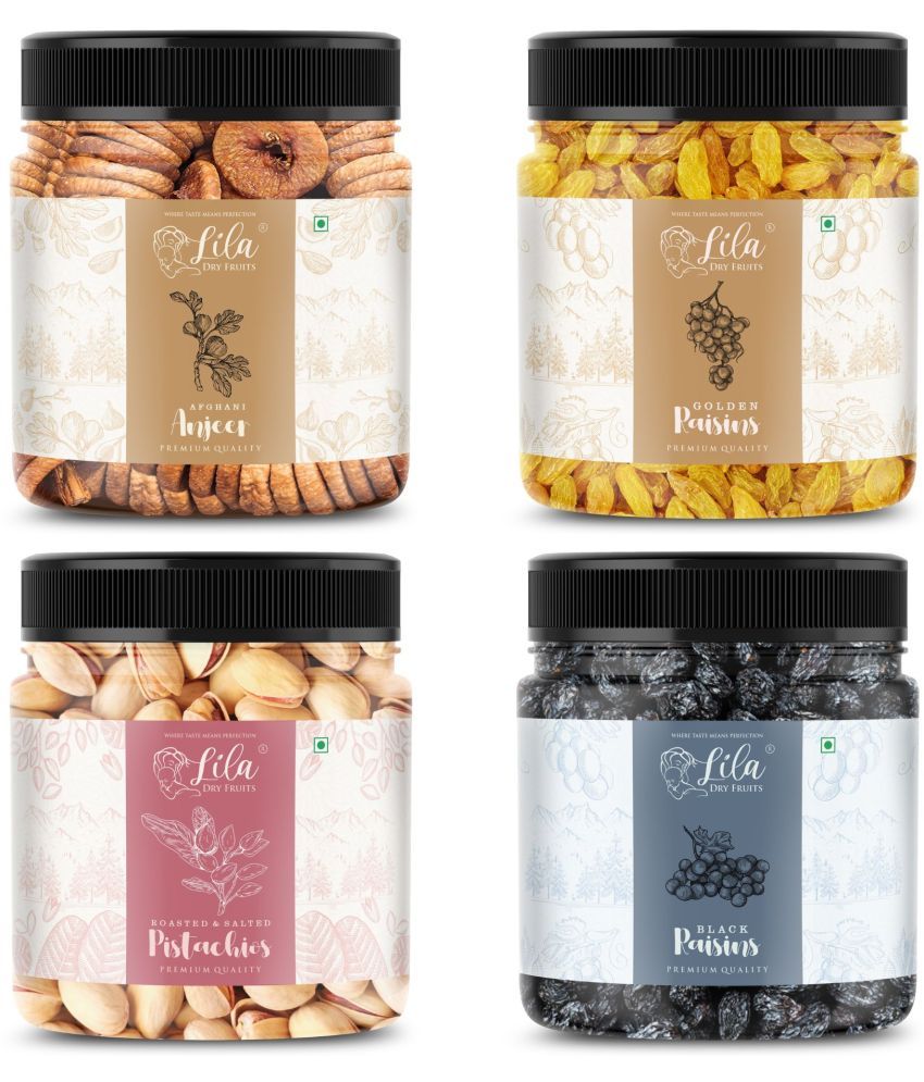     			Lila Dry Fruits Figs(250gm), Pistachios(250gm), Green Raisins(250gm) & Black Raisin(250 gm)