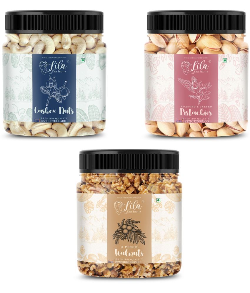     			Lila Dry Fruits Cashew (250gm), Pista(250gm) & Walnut(250 gm) Combo | Kaju Pista Akhrot Combo