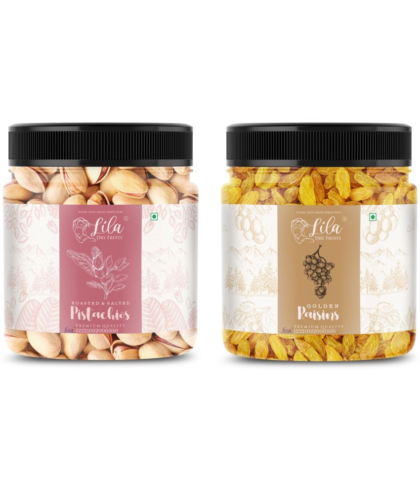     			Lila Dry Fruits Green Raisin (100gm) & Pistachios(100gm) Combo | Kishmish Pista Combo