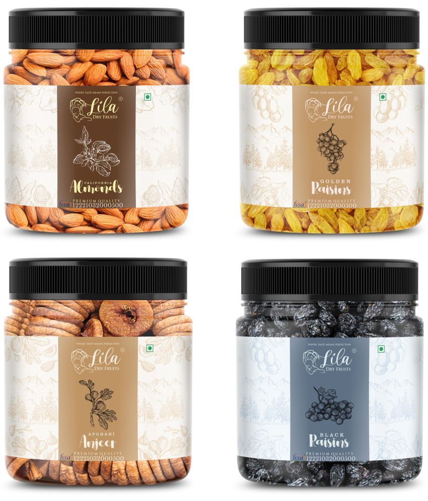     			Lila Dry Fruits Figs(250gm), Almond (250gm), Walnut (250gm) & Green Raisin(250 gm)