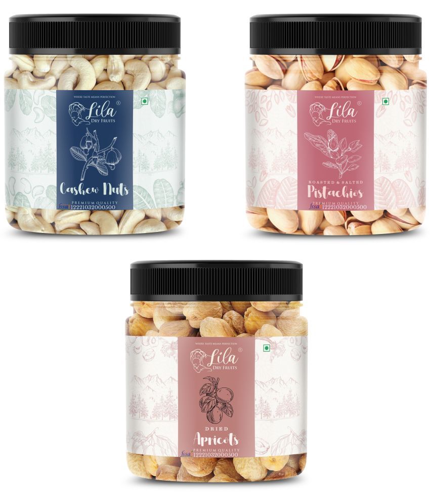     			Lila Dry Fruits Cashew (500gm), Pista(500gm) & Apricot(500 gm) Combo | Kaju Pista Khubani Combo