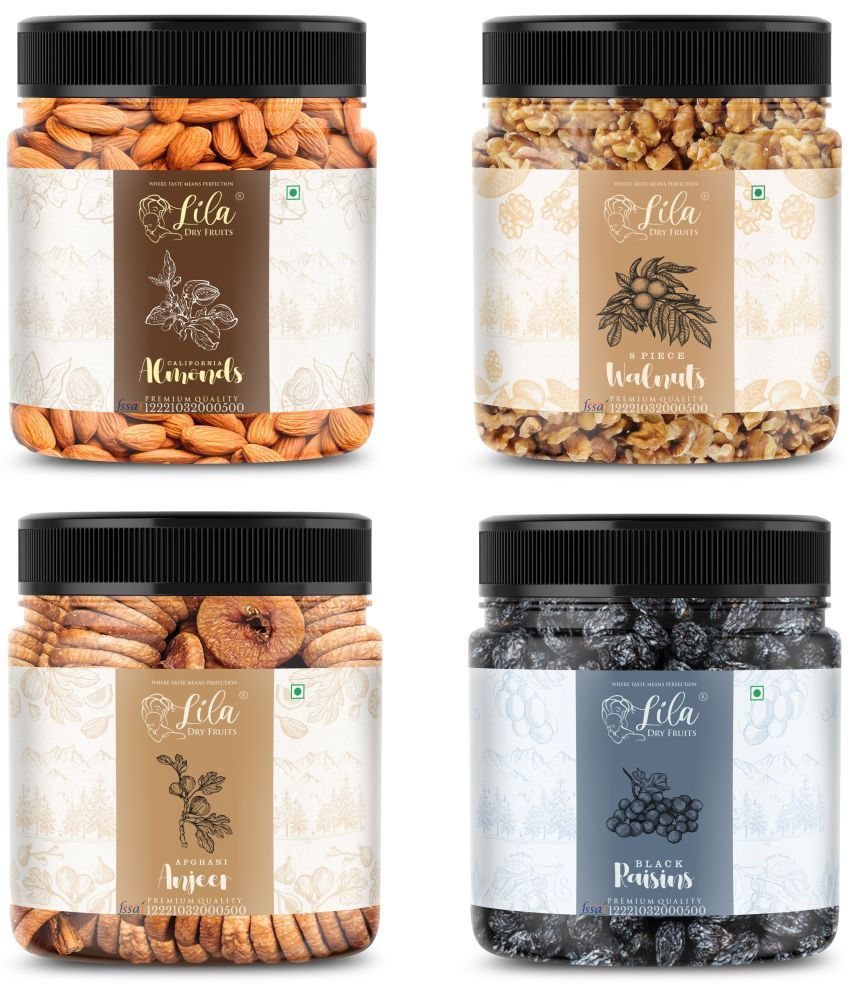     			Lila Dry Fruits Figs(250gm), Almond (250gm), Walnut (250gm) & Black Raisin(250 gm)