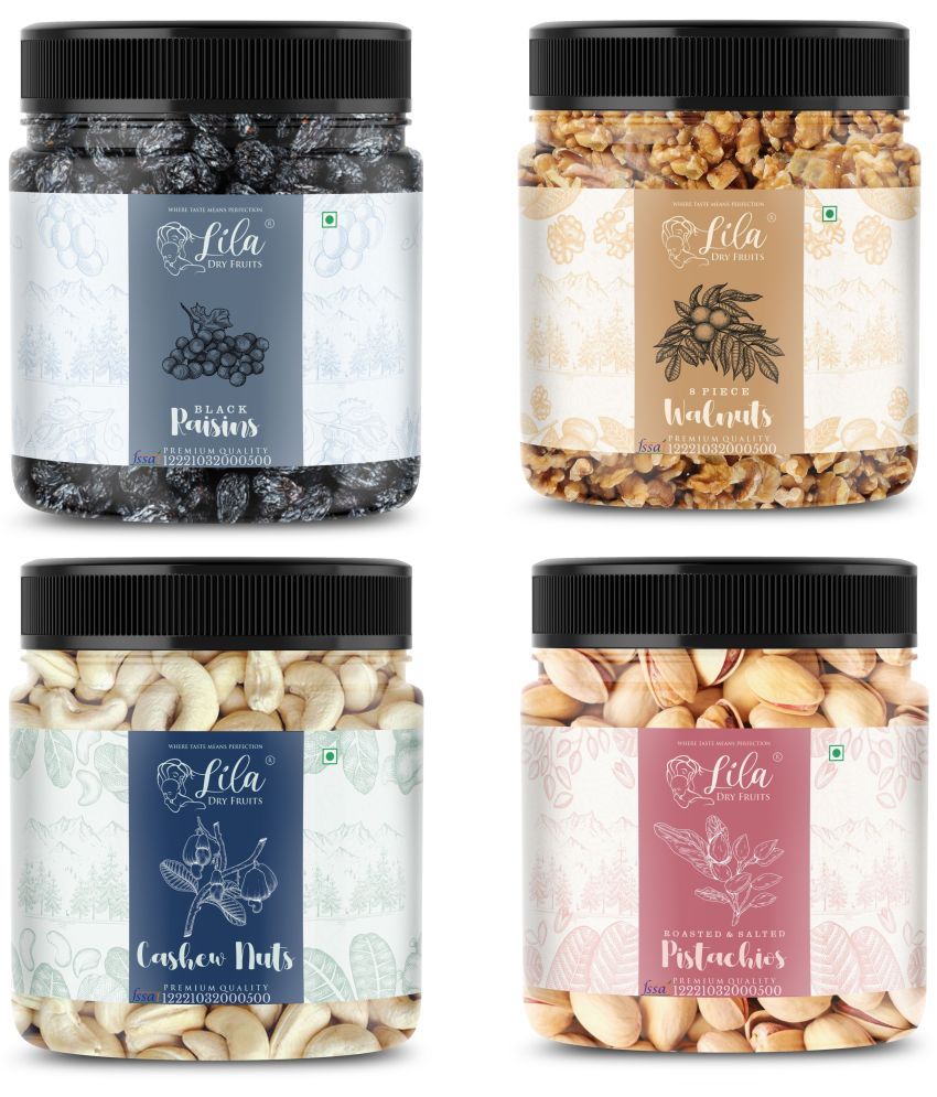     			Lila Dry Fruits Cashew(250gm), Pistachios(250gm), Walnut(250gm) & Black Raisins(250 gm)