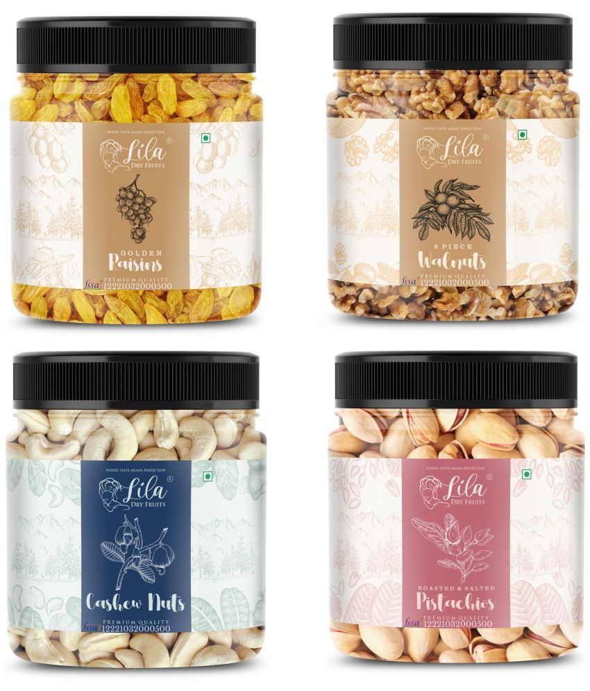     			Lila Dry Fruits Cashew(250gm), Pistachios(250gm), Walnut(250gm) & Green Raisins(250 gm)