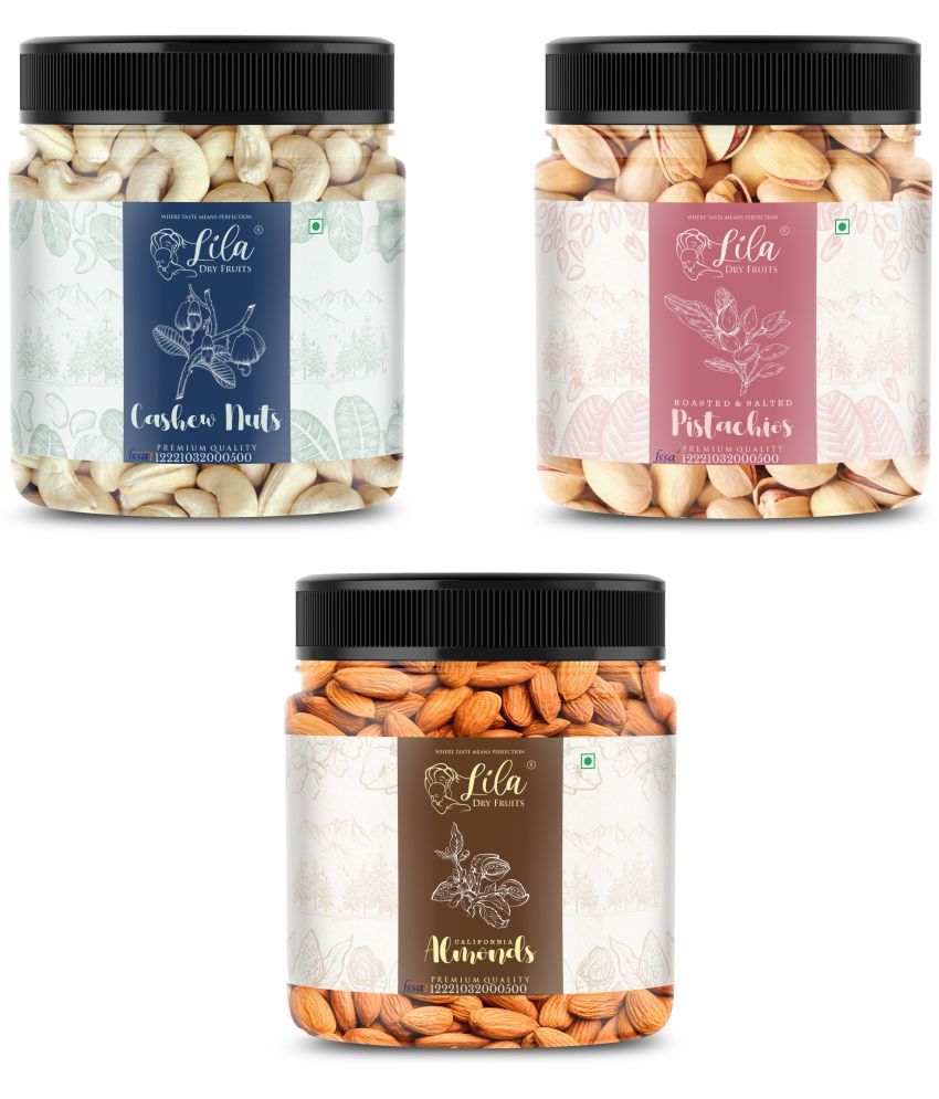     			Lila Dry Fruits Cashew (250gm),Almond(250gm) & Pistachios(250 gm) Combo | Kaju Badam Pista Combo