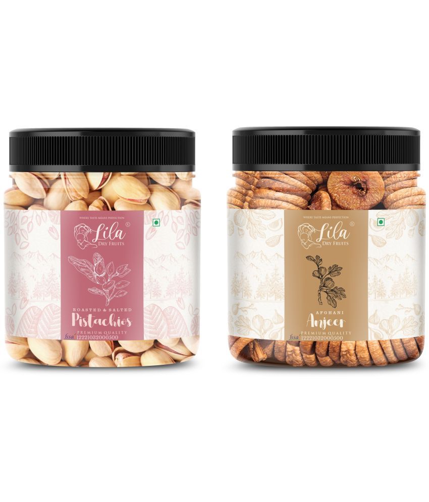     			Lila Dry Fruits Figs (250gm) & Pistachios(250gm) Combo | Anjeer NamkeenPista Combo