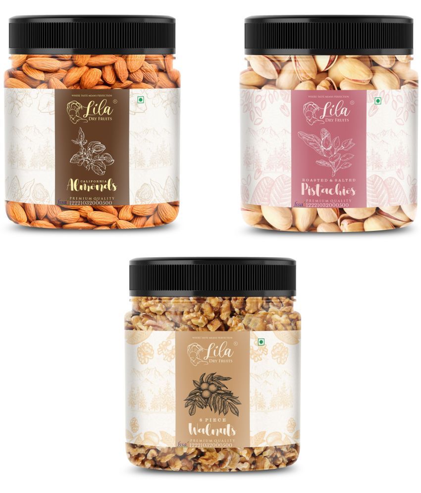     			Lila Dry Fruits Almond(250gm),Pistachios(250 gm)& Walnut(250gm) Combo | Badam Pista Akhrot Combo