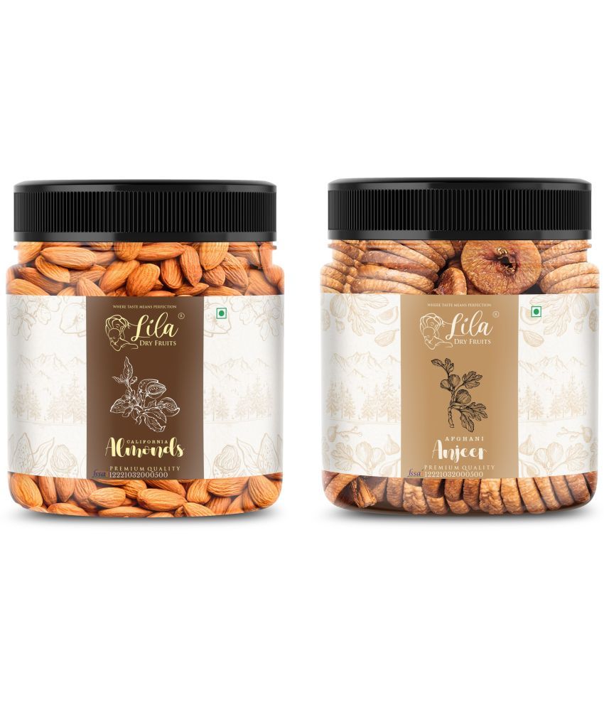     			Lila Dry Fruits Figs (500gm) & Almonds (500gm) Combo | Anjeer Badam Combo