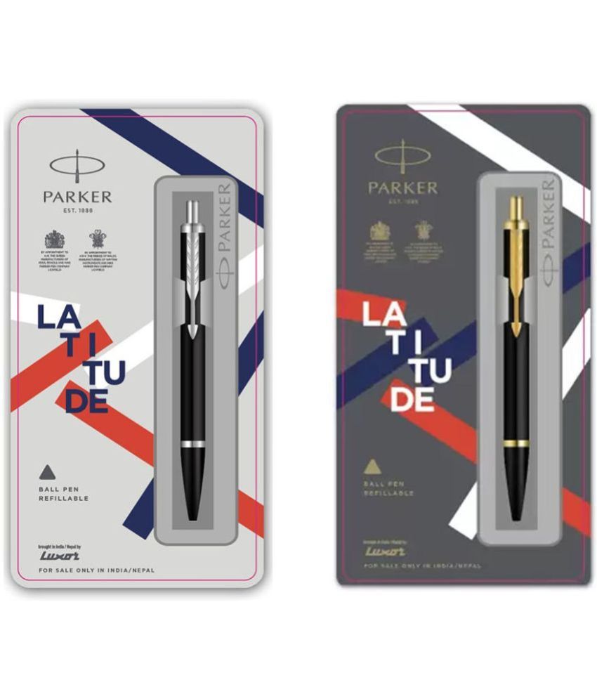     			Parker Latitude Matt Black Ct Ball Pen & Matt Black Gt Ball Pen