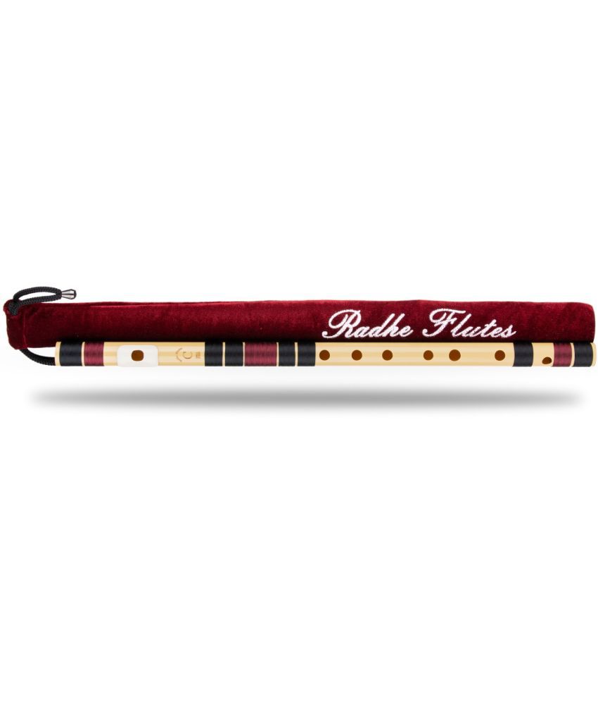     			Radhe Flutes | C Natural Middle Right Handed Bansuri | With Velvet Cover | Tanpura A=440 | PVC Fiber| Black & Maroon