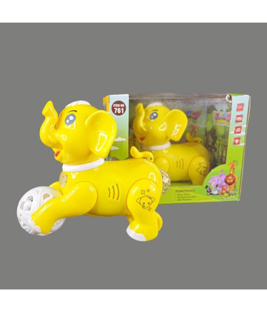     			TOY DEKHO Battery Operated Musical Elephant Toy With Light And Music, Plastic Walking Elephant For Kids Boys Girls 2+ Year Multiple Colour Options Are Available