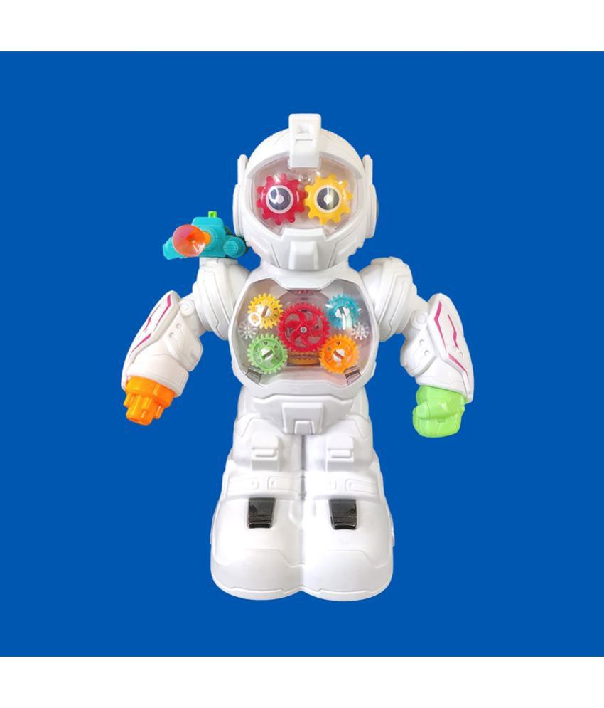     			TOY DEKHO  Gear Robot Battery Operated Toy For Kids With Light And Sound For Boys & Girls Age 2, 3, 4, 5, 6, 7, 8 Years Plastic Multicolour Musical Indoor and Outdoor Gear Robot Toy