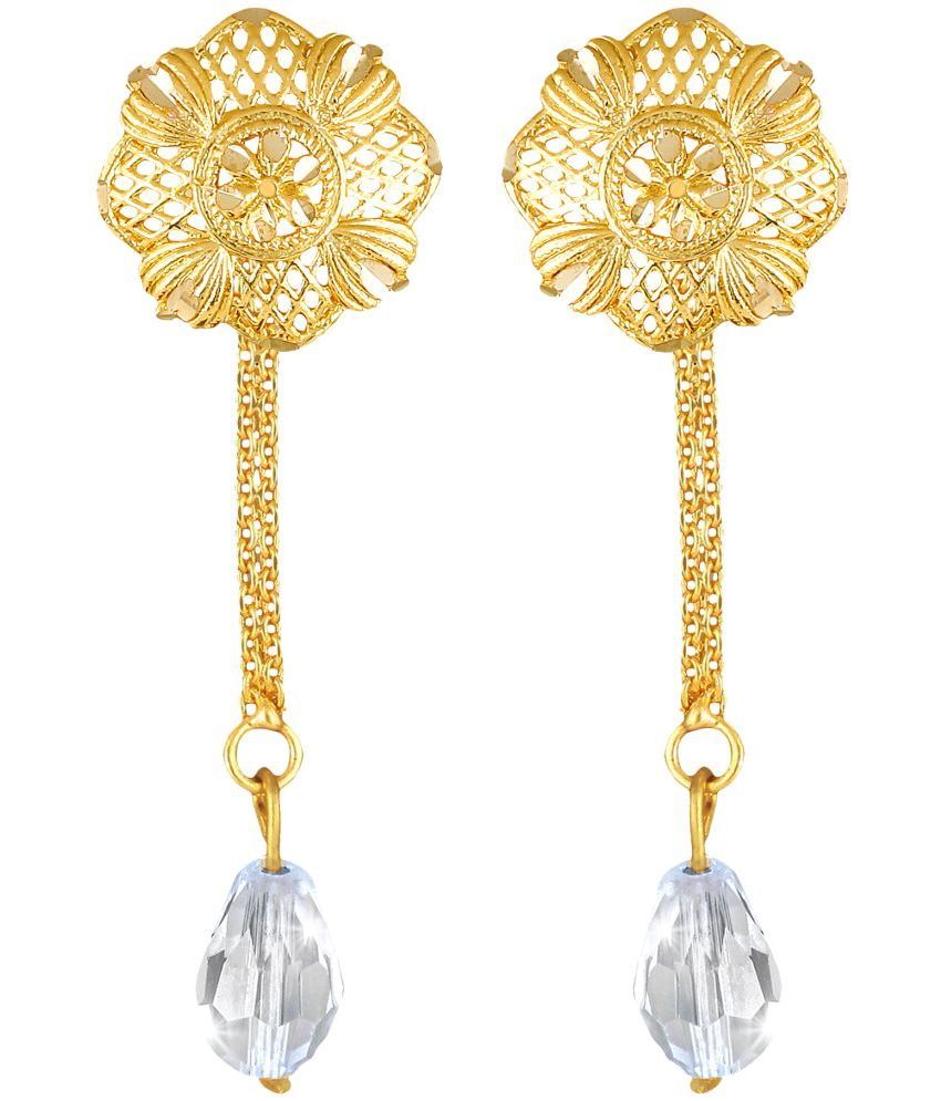     			Vighnaharta Golden Drop Earrings ( Pack of 1 )