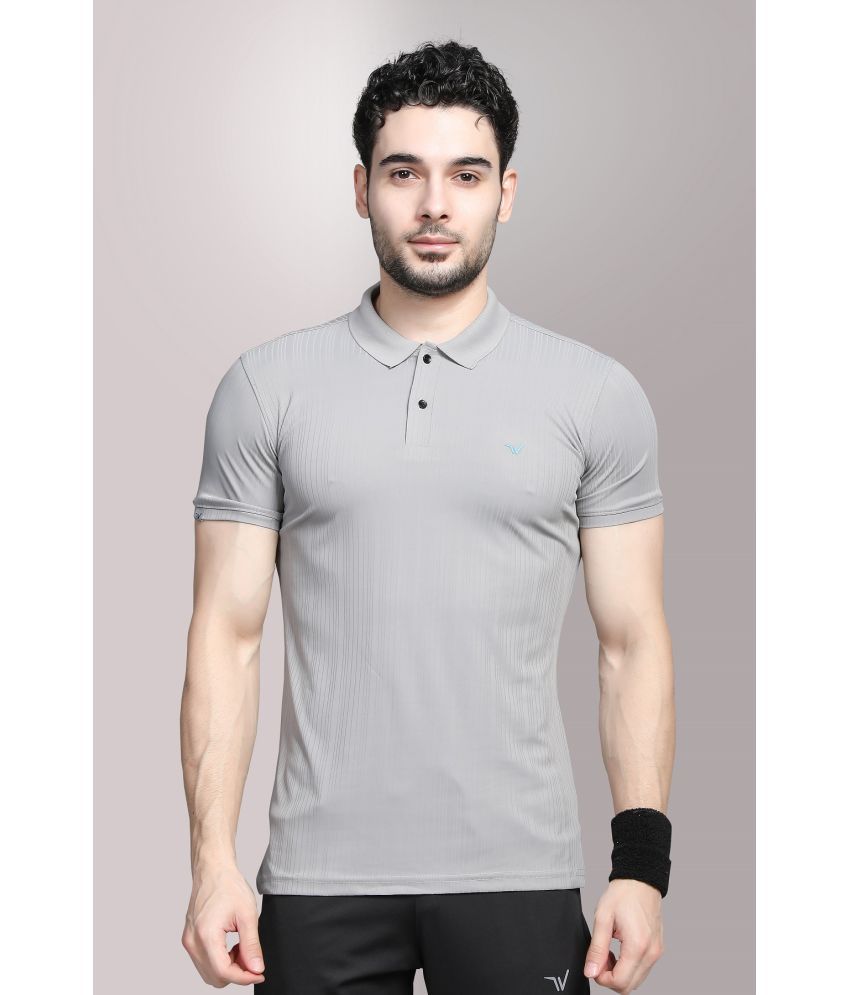     			WEWOK Polyester Regular Fit Solid Half Sleeves Men's Polo T Shirt - Light Grey ( Pack of 1 )