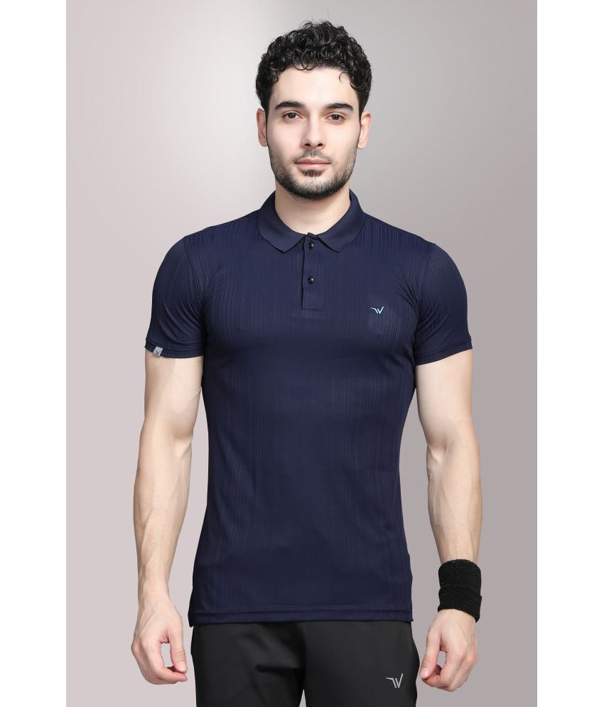     			WEWOK Polyester Regular Fit Solid Half Sleeves Men's Polo T Shirt - Navy Blue ( Pack of 1 )