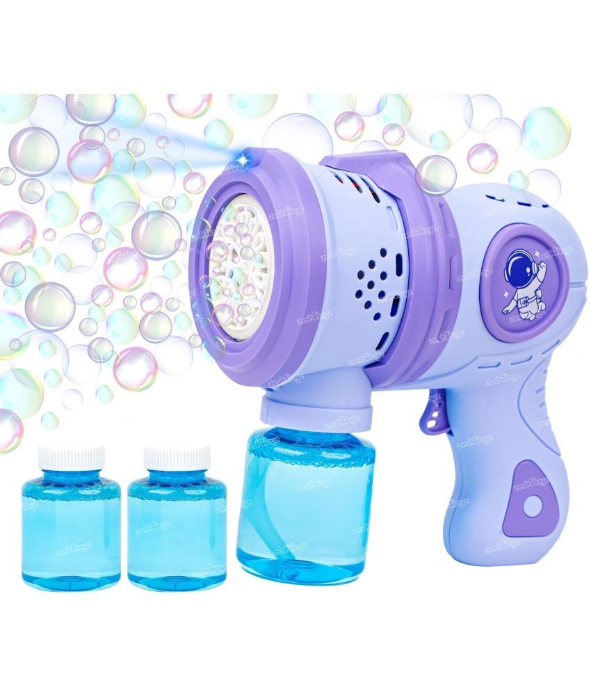     			Zest 4 Toyz Bubble Gun for Kids Leak-Proof Bubble Machine Automatic Space Bubble Blower with Led Light Bubble Maker for Girls Boys - Blue