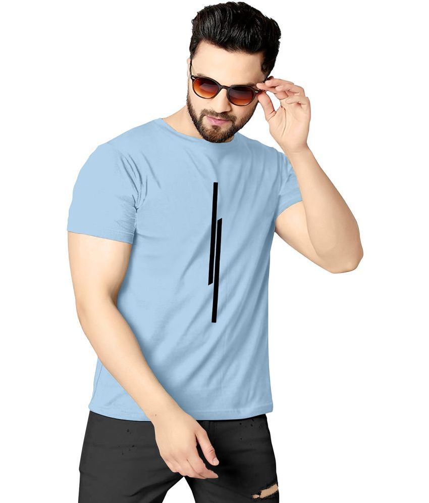     			happy khajana Polyester Regular Fit Printed Half Sleeves Men's T-Shirt - Aqua Blue ( Pack of 1 )