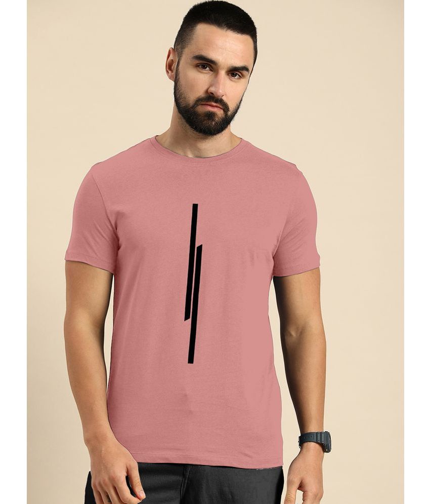     			happy khajana Polyester Regular Fit Printed Half Sleeves Men's T-Shirt - Pink ( Pack of 1 )