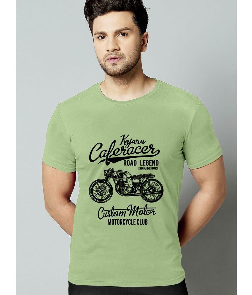     			happy khajana Polyester Regular Fit Printed Half Sleeves Men's T-Shirt - Green ( Pack of 1 )