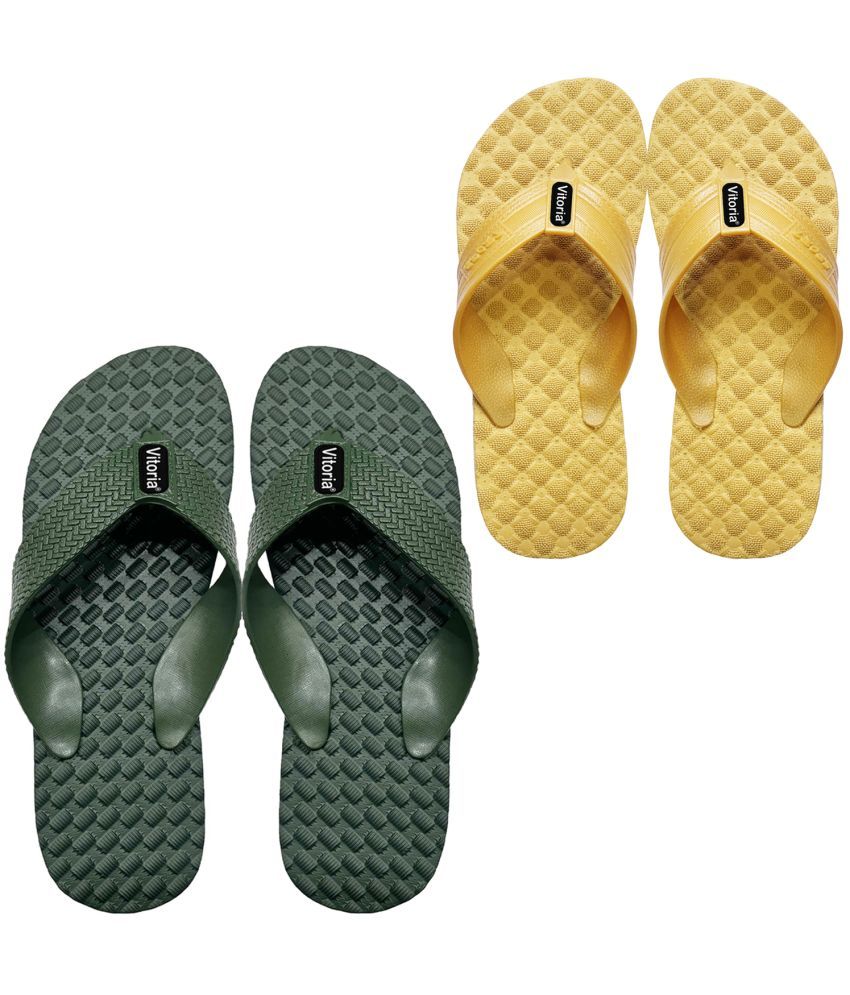     			vitoria Yellow Men's Thong Flip Flop